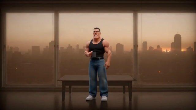 ตัวอย่างพรีวิวพรอมต์: ฉากตัวอย่าง CGI แบบภาพยนตร์: รุ่งอรุณที่เต็มไปด้วยหมอกควัน