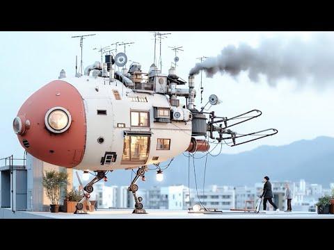 Futuristic Flying AI Machines: MidJourney + Suno: Animation